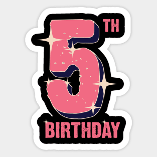 5th birthday for girls Sticker